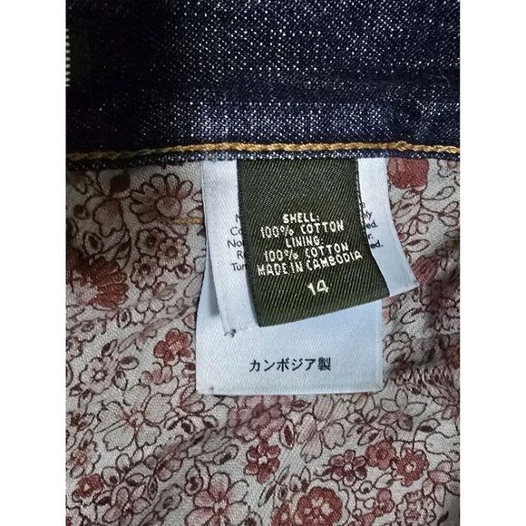 Eddie Bauer Womens Relaxed Fit Blue Jeans With Floral Lining Sz 14 cottage core - Picture 7 of 10